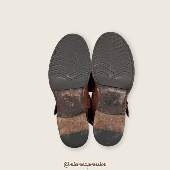 $399 Frye Veronica Slouch Cognac Brown Real Leather Engineer Knee/Calf High Boot - Picture 13 of 15